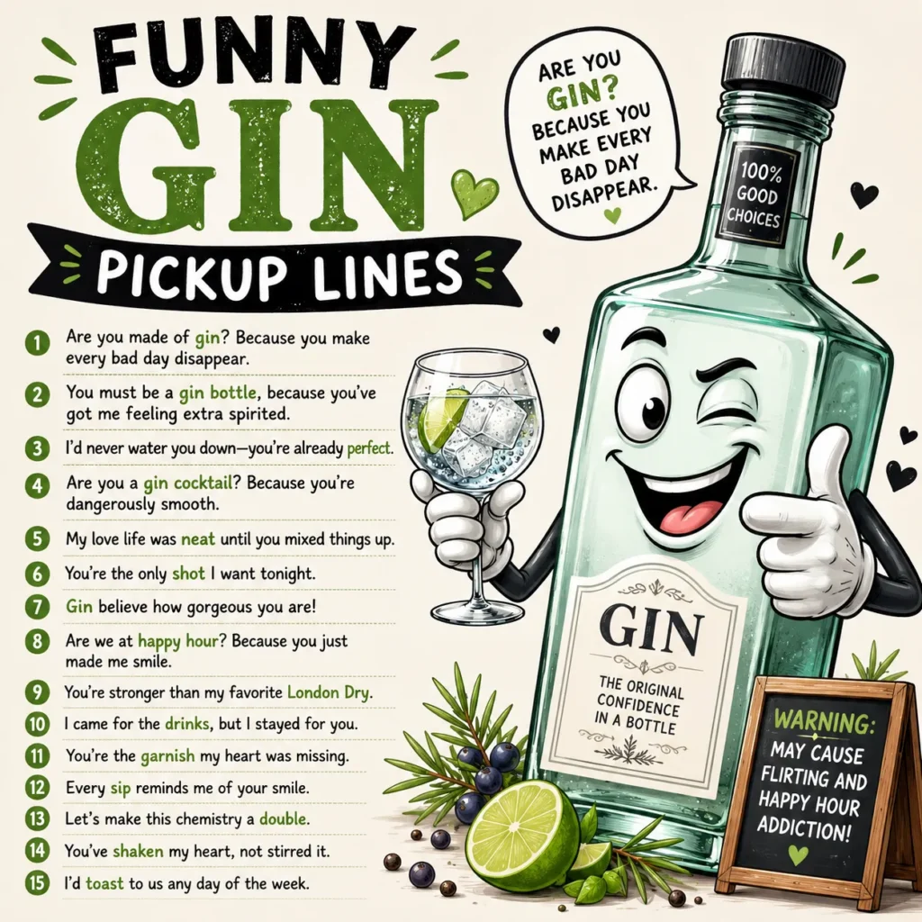 Funny Gin Pickup Lines