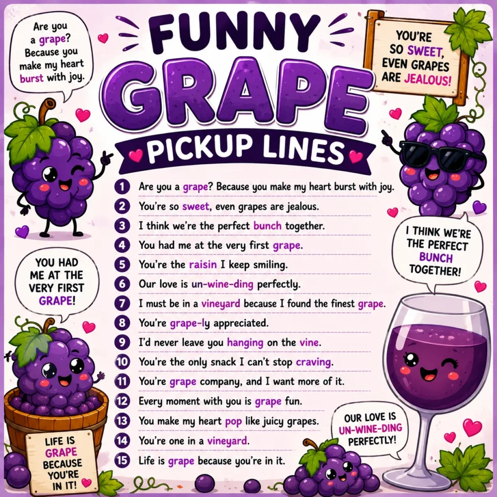 Funny Grape Pickup Lines