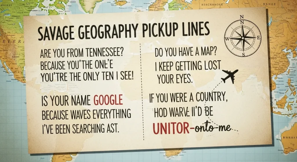  Savage Geography Pickup Lines