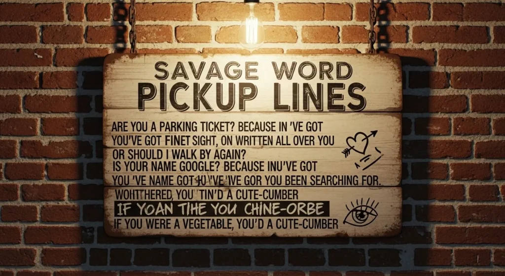 Savage Word Pickup Lines