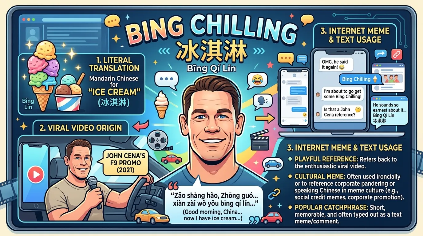 Bing Chilling Meaning in Text